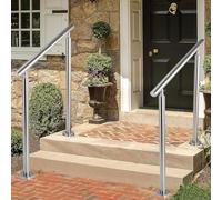 Outdoor Stainless Steel il Adjustable Railing for 2-3 Steps Durable Metal Stair Railing for Garden & Home Entrance Concrete Step Safety Solution