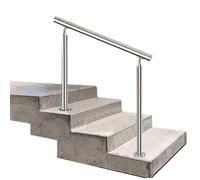 Outdoor Stainless Steel ils - 2-Stage Stair Railing Metal Balustrade for Steps Veranda il with Ground Mount Height 105cm& Weather-Resistant