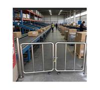 Outdoor Stainless Steel Metal Gate, Lockable Crowd Control Barrier with Wheels for Commercial Use, Durable Entrance Stopper for Communities
