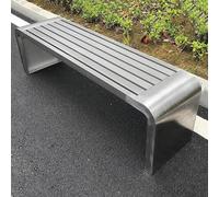 Outdoor Stainless Steel Park Bench without Backrest 2-3 Seater Garden Furniture for Balcony Yard Park Backyard Supports up to 400kg & Stylish