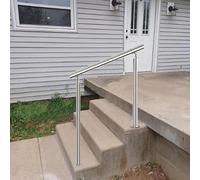 Outdoor Stainless Steel Stair il Metal Stair Railing for Indoor & Outdoor Transition il for Deck & Porch Safety Grip with Ground Mounting