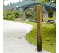 Outdoor Stainless Steel Vertical Garden Water Column, Floor Mounted Hydrant Water Tap with Retro Faucet, Decorative Water Fountain Courtyard Faucet Post for Irrigation and Washing(Side Water
