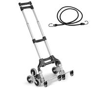 Costway Folding Hand Truck with Wheels and Elastic Rope - Size: 68.6 x 40.6 x 12.7cm - Black - Wilko