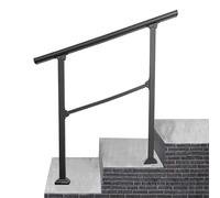 Outdoor Stair Handrail, Transitional Hand Railings for Level Surface and Steps | Adjustable Porch Railing with Wall Fittings for Garden, Yard, House Entrance(Height 85cm,100cm/40inch)