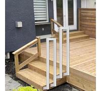 Outdoor Stair Handrails, Wall-Mounted Safety Railing for Steps, Porch and Deck Use, U-Shape Design for Secure Transition