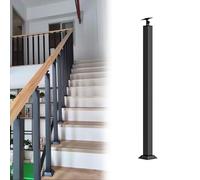 Outdoor Stair il Floor Mounting Post, Wrought Iron Railing Baluster for Steps, Black 5cm D x 23.6"/60cm H - Durable Safety Solution for Stairs.