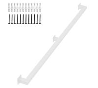 Outdoor Stair il Kit, Complete White Railing for Steps 0.3 to 6m, Wall-Mounted, Adjustable Length 14ft (4.2m) to 18ft (5.4m) for Safety and Support