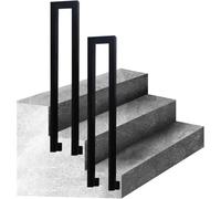 Outdoor Stair Railing 2.8ft Metal il for Outdoor Steps Durable Black Safety Railing with Wall-Mounted Design Ideal for Porches and Staircases