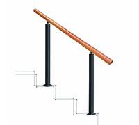 Outdoor Stair Railing 23 Steps WoodenConcrete & Wood Step Transition ils H85cm L60cm & Stylish Safety Solution for Exterior Use