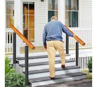 Outdoor Stair Railing - 3-p Metal il for Wrought Iron Posts Ideal for Wooden or Concrete ps Perfect for Patios and Decks (Color: Height Adjustable)