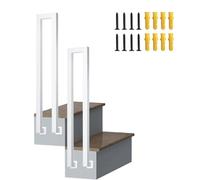 Outdoor Stair Railing 75cm (2.5ft) Wrought Iron Guardrail in White/Black/Gold for Concrete Steps Secure Side Wall Handrail for Safety