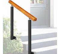 Outdoor Stair Railing - Adjustable Wooden ils for 1-3 Steps, Side-Mounted Garden & Porch Decking, Height 35/35.5in, Durable & Stylish il Solution