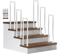 Outdoor Stair Railing Handrail - U Style Wrought Iron Safety Fence, Japanese Style Vertical Deck Railing, Attic Staircase Handrail, Elderly Children's Guardrail，White 2.78Ft