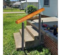 Outdoor Stair Railing il - Adjustable Wrought Iron Banister for 1-4 Steps Side Mount for Concrete Stairs Height 3.1ft/5ft Safe Transitional Hand Rail for Front Porch