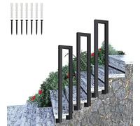 Outdoor Stair Railing Kit - Durable Wrought Iron Design for Garden and Porch Steps - Easy Installation for Exterior Staircases