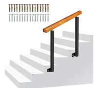 Outdoor Stair Railing Kit, Wall Mounted Handrails for 1-3 Steps, Adjustable Angle Grab Rail for Decking and Porch, Durable Stair Safety Rail, Height 95cm