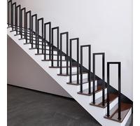 Outdoor Stair Railing Metal U Shaped Indoor Handrail Black Balcony & Hallway Posts 90×20cm Durable Safety Guard for Steps & Decks Modern Design