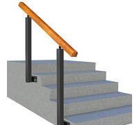 Outdoor Stair Railing Wrought for Safety Side Mounted Metal Support Kit for Steps H85cm L110cm - & Stylish Outdoor Safety Solution