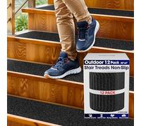 Outdoor Stair Treads Non Slip - 30" x 6" - 12-Pack Waterproof 80-Grit Grip Strips for Wooden Steps - Anti Slip & Anti Skid Step Treads - by STEPCORE