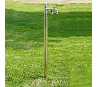 Outdoor Standing Floor Mounted Garden Water Column with Antifreeze Faucet for Yard Hydration (Silver 100Cm/39In)