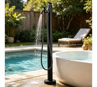 Outdoor Standing Water Dispenser Column with Tap and Hose Connector, Vertical Hydrant for Garden Faucet, Metal Spigot for Water Fountain Use