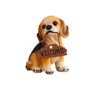 Outdoor Statue Garden Sculpture Garden Dog Statue, Dog Welcome Sign Welcome Sculpture Simulation Animal Simulation Puppy Resin Crafts Gift