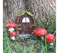 Outdoor Statues Garden Sculptures Window and Door Garden Sculpture Tree Face Glow in The Dark (Design-4)