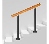 Outdoor Step Adjustable Wrought Iron Stair Railing for 1-3 Steps Side Mount Safety Grab Rail 40-Inch Height Porch Railing for Enhanced Stability