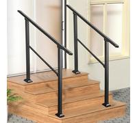 Outdoor Step Handrail, Adjustable Front Porch Transitional Hand Railings, Fit 1-3 Steps Exterior Stair Railing with Installation Kit for Stairs, Garden, House Entrance(Height 85cm,120cm/47inch)