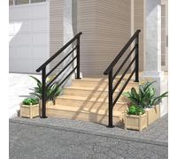 Outdoor Step ils Steel Railing for 15 Steps Black Safe Rails for Seniors on Porch Deck Balcony60 cm (23.6 in) Support