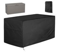 Outdoor Sto Bench Cover, 210D Ox Waterproof Patio Fur Protector, Garden Deck Box Shield (Size: 158x76x71cm, Color: Black)