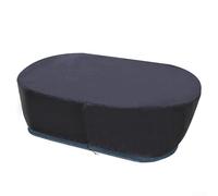 Outdoor Stock Tank Cover 210D Oxford Fabric Heavy-Duty Waterproof Oval Ice Bath Cover With Drawstring For 50-300 Gallon Basin Pet Bath Tub Cover Black(300Gallon)