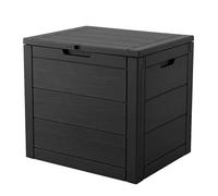 Outdoor Storage Box, 35 Gallon Deck Box, 132 Litre Waterproof Resin Storage Bin for Patio Cushions, Gardening Tools, Accessories, Lockable, UV Resistant Garden Chest Utility Handles Lid (Black)