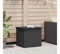 Outdoor Storage Box Black Steel 55x50.5x50cm Gas-Lift Weather-Resistant Compact