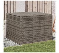 Outdoor Storage Box Grey 80x75x59cm Poly Rattan Steel Frame Weatherproof Storage