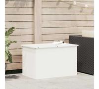 Outdoor Storage Box White Steel 80x50.5x50cm Gas Lift Lid Weatherproof Secure XL