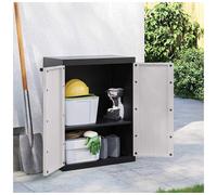 Outdoor storage cabinet Grey/Black 65x37x85 cm PP weatherproof lockable compact