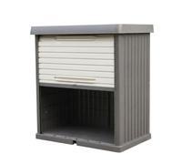 Outdoor Storage Shed & Cabinet, Large Plastic Storage Shed with Floor, Waterproof, Lockable Tool Shed for Patio, Garden & Backyard