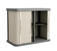 Outdoor Storage Shed & Cabinet, Large Plastic Storage Shed with Floor, Waterproof, Lockable Tool Shed for Patio, Garden & Backyard