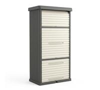 Outdoor Storage Shed, Plastic Storage Cabinet for Outside, Lockable Waterproof Tool Shed with Floor and Vents for Backyard, Garden