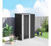 Outdoor Storage Shed Steel Garden Shed w/ Lockable Door Dark Grey 5 x 3ft