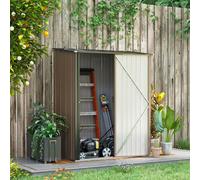Outsunny Outdoor Steel Storage Shed Steel w/ Lockable Door - Brown