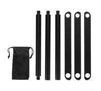Outdoor Stove Rack, Portable Triangle Pot Holder Folding Campfire Tripod Aluminum Alloy Lightweight Detachable Design for Camping Hiking(Black)