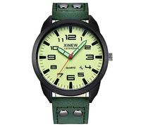 Outdoor Strap Luminous Dial Quartz Watch Calendar Leather Men's Men's Watch Light up Couples Bracelets (D, One Size)