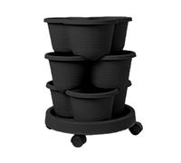 Outdoor Strawberry Planter Stackable Garden Plant Pot Flower Box Vertical Garden Plant Tower Container With Removable Wheels Flower Pots For Indoor Outdoor