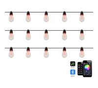 Outdoor String Multicolour Smart LED Lights with App 15 Bulbs ITILLEQ