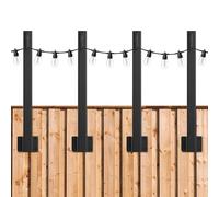 Outdoor String Light Poles, 4 Pieces String Lights Support Pole | Heavy Duty Lamp Stand, for Patio Porch Back Garden Balcony Fence