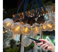 Outdoor String Lights - Warm 2200K Led Bulbs, Remote & Switch Control, Ip44 - 40M