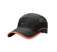 Outdoor Summer Baseball Caps - Portable Breathable Mesh Design - Ultra Thin Quick Dry Men's Workout Hats for Hot Weather, Black Orange Edge