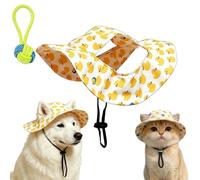 Outdoor Sun Hat for Pets, 2026 New Adjustable Dog Sun Hat with Ear Holes for Small Big Cats Dogs, Breathable Pet Bonnet for Beach Summer Walks (M)